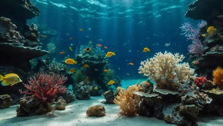 Aquários marinhos para cavalos-marinhos com baixa correnteza e algas naturais