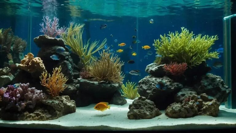 Montagem de refúgio para aquários marinhos de recife com algas macroalgas naturais