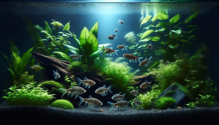 Aquários de água fria para tanictis com plantas resistentes e baixa iluminação