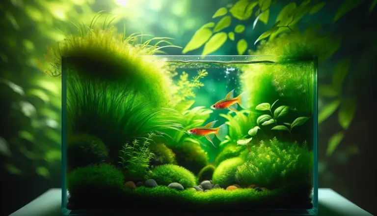 Criação de endlers em aquários nano com musgos naturais e fluxo de água ultrassuave