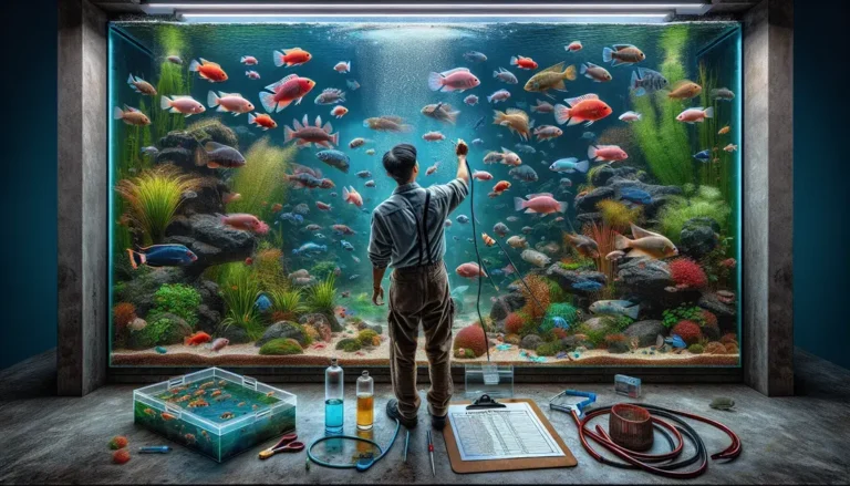 Rotina de manutenção mensal para aquários densamente povoados com peixes territoriais