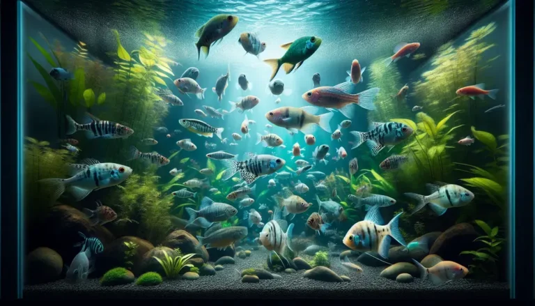 Aquários comunitários com peixes pacíficos e estratégias para evitar estresse e superpopulação