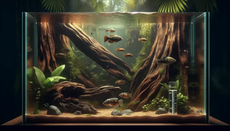 Controle de pH em aquários amazônicos com uso de troncos e liberação de taninos naturais