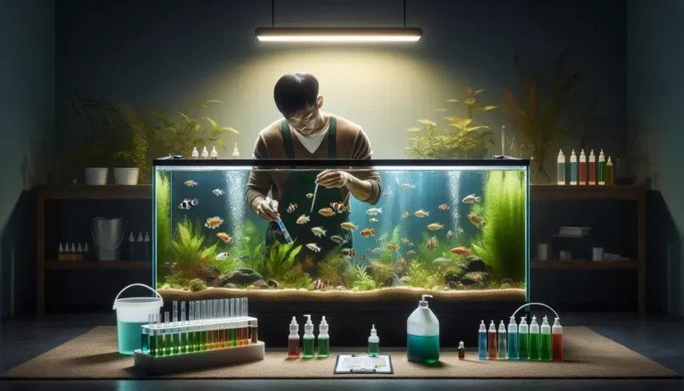 Rotina de manutenção semanal em aquários comunitários com foco em estabilidade química e saúde dos peixes